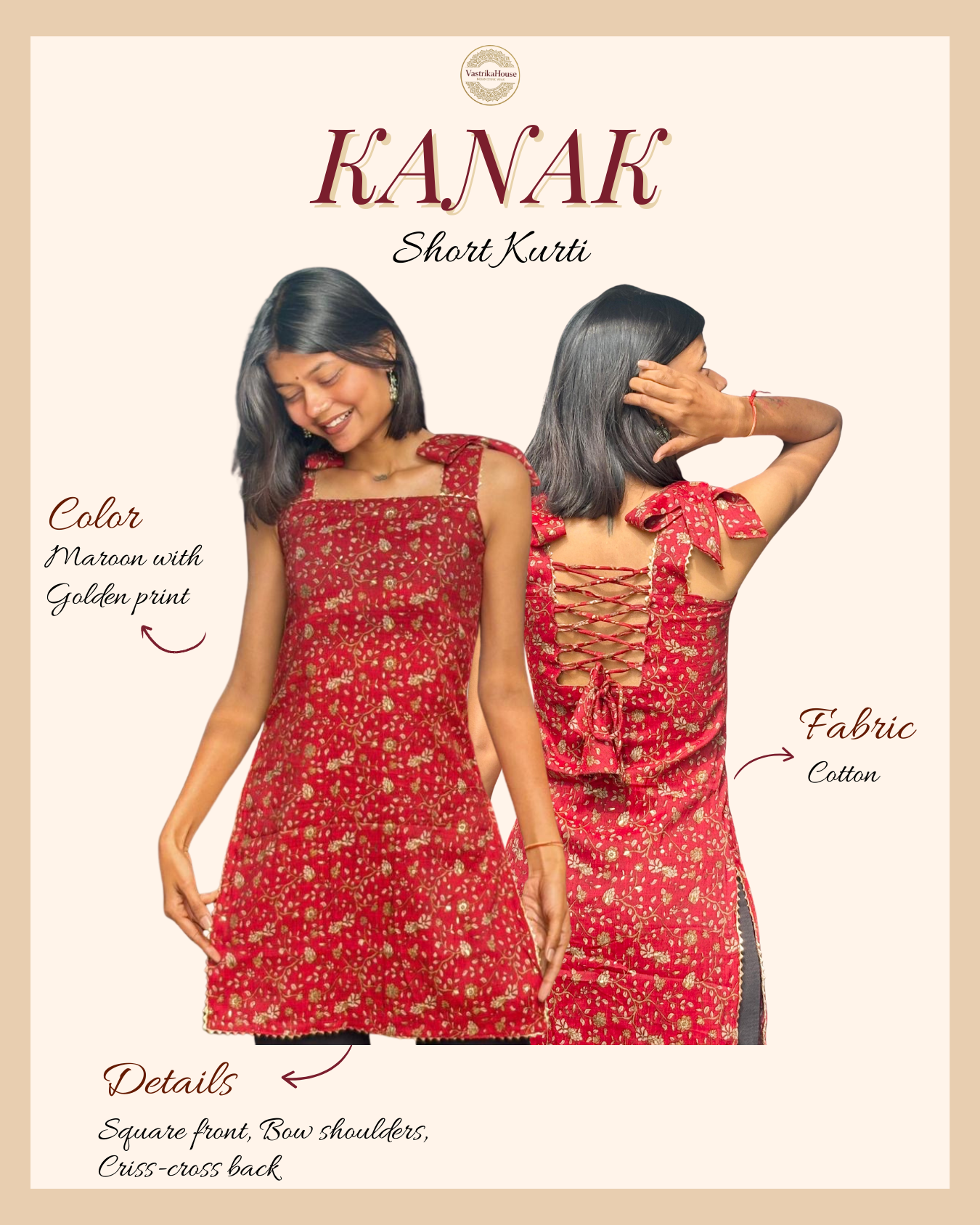 KANAK- Short Cotton Kurti