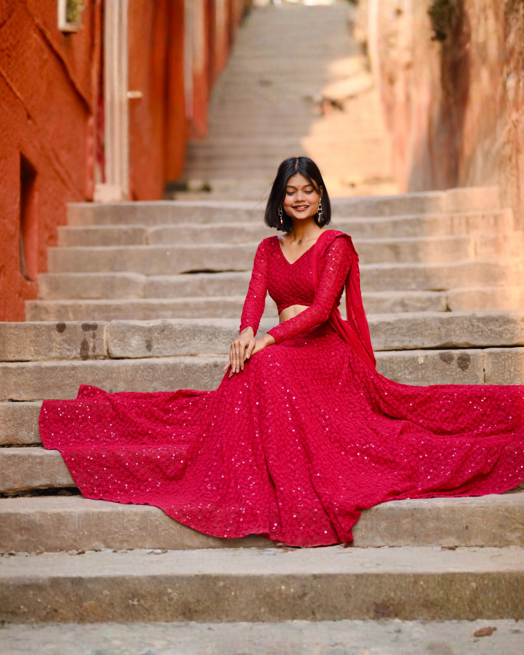 Noor – The Crimson Dream Lehenga